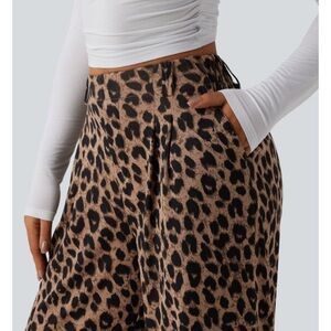 HALARA Leopard Print Wide Leg Pants